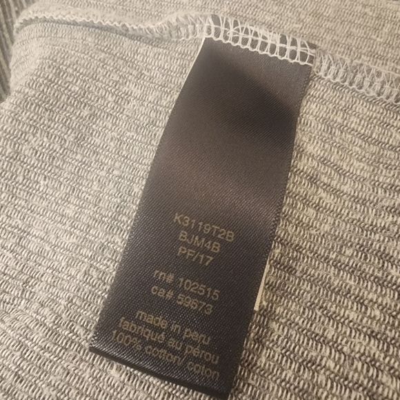 John Varvatos 100% Cotton Striped Gray Henley Shirt Mens Size XL - Picture 5 of 7